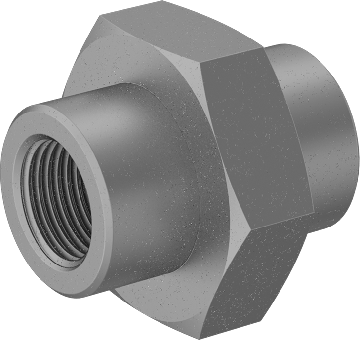 McMaster 7739K174 High-Pressure Galvanized Steel Pipe Fitting Union Straight Connector, 1/2 NPT Female