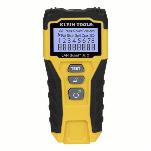 Klein VDV526-200 Cable Tester, LAN Scout Jr. 2, Backlit LCD, Multiple Tone Generator, Use With Dark Cable Systems