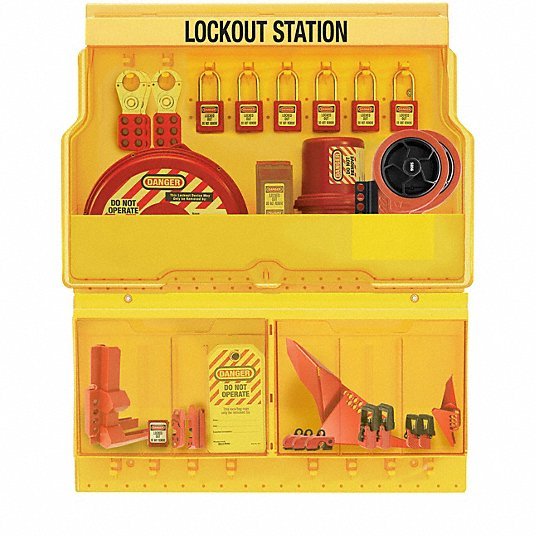 Master Lock S1900VE410PRE Deluxe Lockout Station, Plastic, Yellow