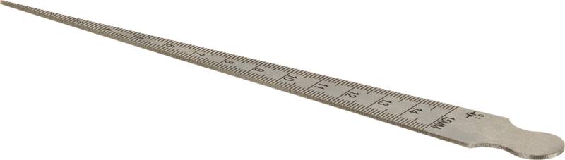 McMaster 7811N13 Tapered-Width Feeler Gauge, Stainless Steel, 0.8 mm to 15 mm Width Measuring Range