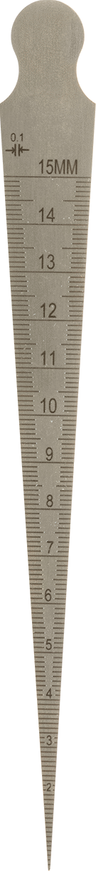 McMaster 7811N13 Tapered-Width Feeler Gauge, Stainless Steel, 0.8 mm to 15 mm Width Measuring Range