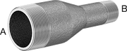 McMaster 7818K227 Thick-Wall Pipe Nipple Reducer Galvanized Steel, Threaded on Both Ends, 2 x 1 NPT