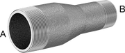 McMaster 7818K228 Thick-Wall Pipe Nipple Reducer Galvanized Steel, Threaded on Both Ends, 2 x 1-1/4 NPT