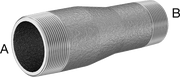 McMaster 7818K229 Thick-Wall Pipe Nipple Reducer Galvanized Steel, Threaded on Both Ends, 2 x 1-1/2 NPT