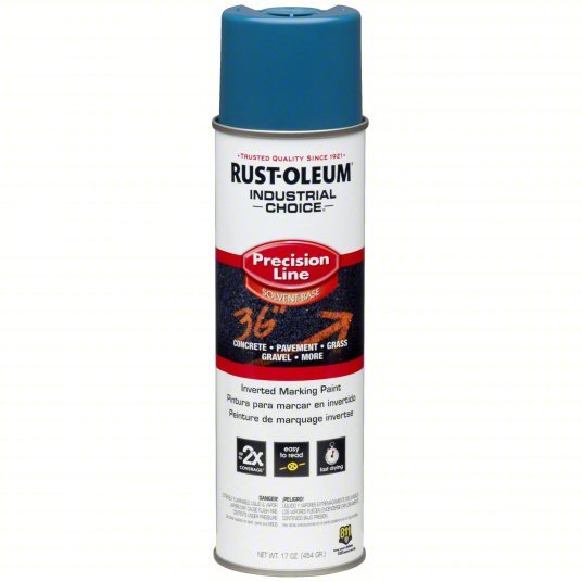 Rust-Oleum 203022V Precision Line Marking Paint Inverted Paint Dispensing, APWA Caution Blue, 17 fl oz