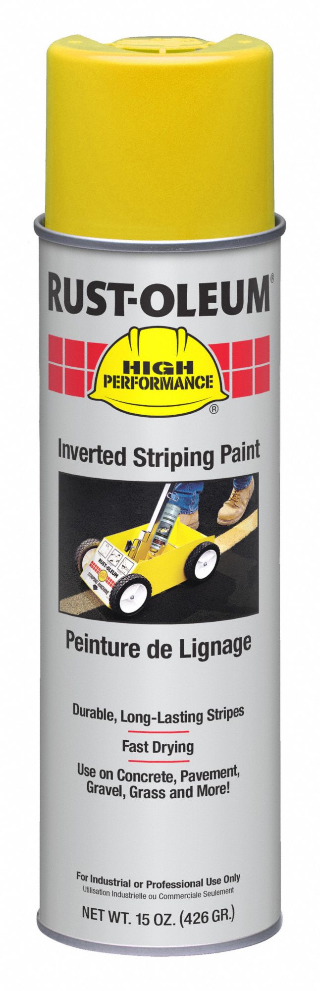 Rust-Oleum 2348838V Inverted Striping Paint, Inverted Paint Dispensing, Yellow, 18 fl oz