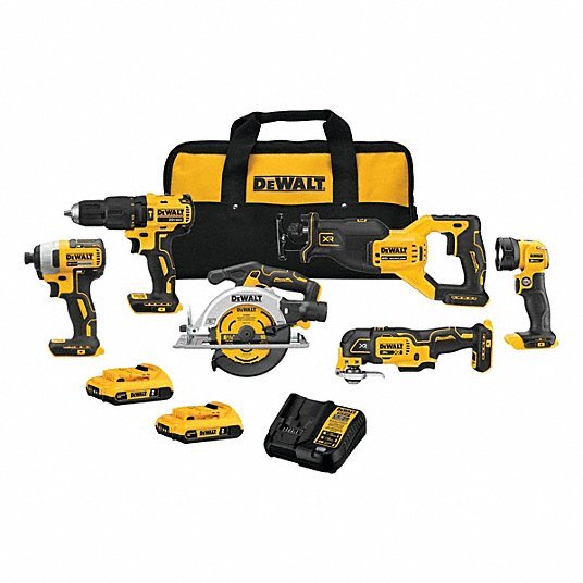 DeWalt DCK675D2 Cordless Tool Combination Kit 6 Tools, 20 V DC Volt, Battery Included, 20V MAX