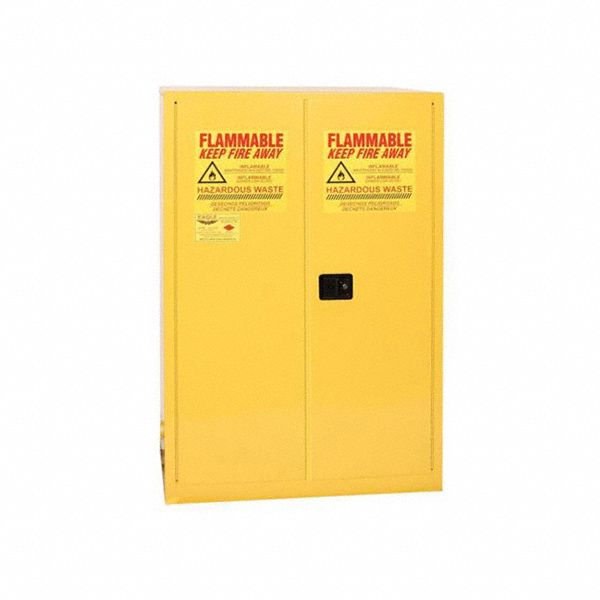 Eagle HAZ9010X Hazardous Material Storage Cabinet, 60 gal, 2 Drum, Yellow