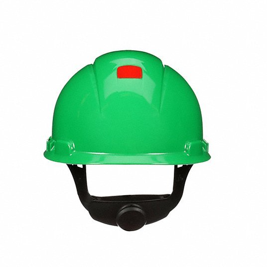 3M H-704SFR-UV SecureFit(TM) Hard Hat Green, Ratchet (4-Point), Ratchet, HDPE, 3M, 4 Suspension Points, Ratchet
