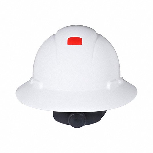 3M H-801SFR-UV SecureFit(TM) Full Brim Hard Hat White, Ratchet (4-Point), Ratchet, Polyethylene