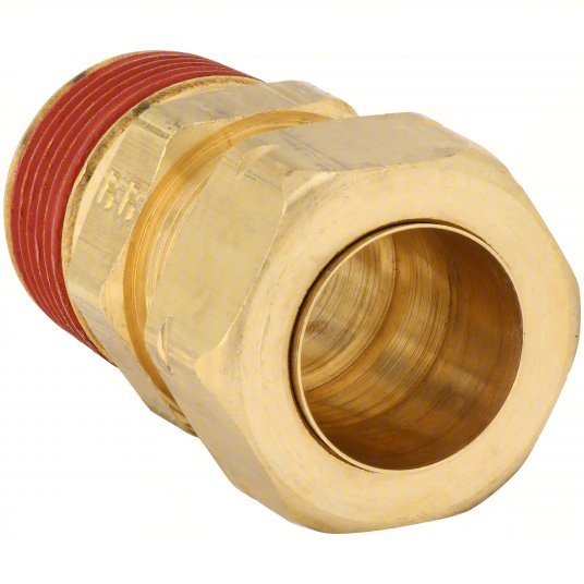 Parker VS68CA-4-2 Brass, Compression x MNPT, 1/8 in Pipe Size, For 1/4 in Tube OD