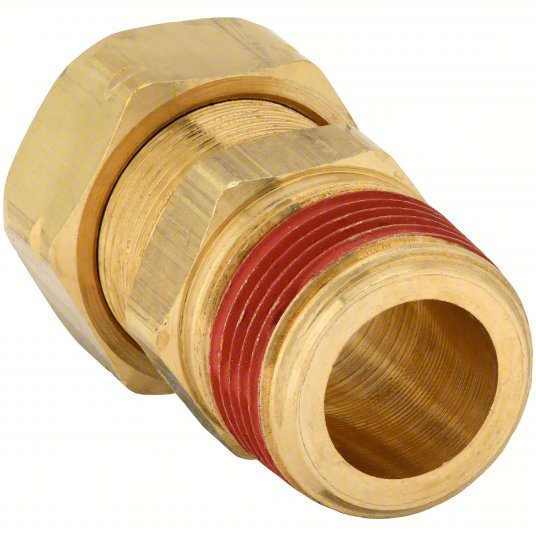 Parker VS68CA-4-2 Brass, Compression x MNPT, 1/8 in Pipe Size, For 1/4 in Tube OD