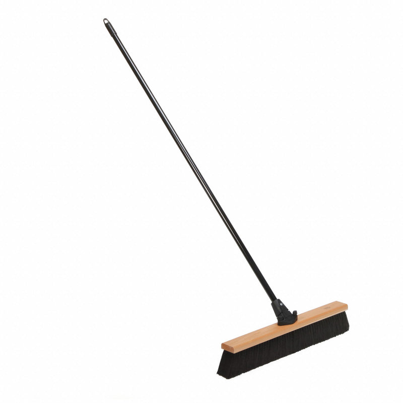 Ability One 7920-01-630-3062 Push Broom, 24 in Sweep Face, Stiff, Synthetic, Black Bristle, 3 1/4 in Bristle Lg