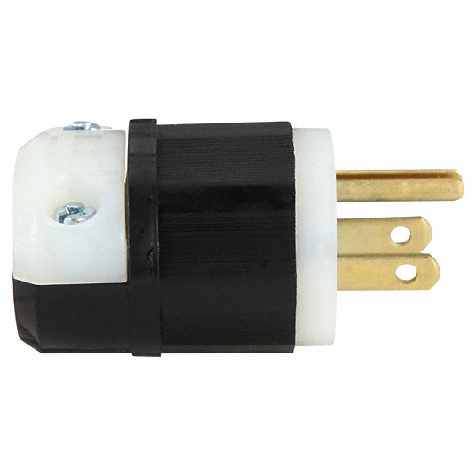 Leviton 5266-C Straight Plug, Male, NEMA 5-15P, 15 A, 125V AC, 2 Poles