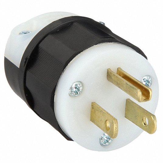 Leviton 5266-C Straight Plug, Male, NEMA 5-15P, 15 A, 125V AC, 2 Poles