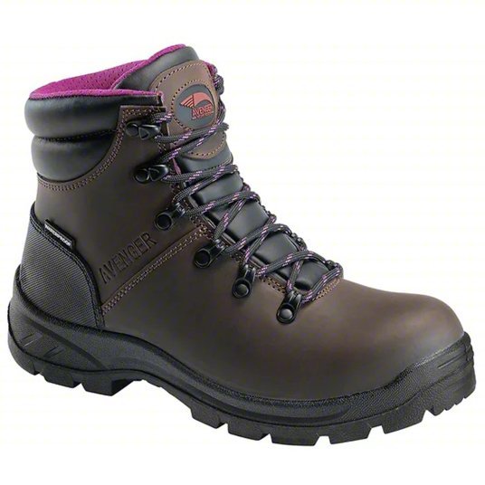 Avenger Safety A8125 Size 6.5 Women's 6 in Work Boot Steel Work Boot, Brown