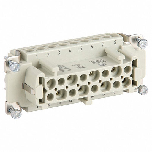 Harting 09330162701 Industrial Rectangular Connector Insert Han® E, Screw, Female, 16 A Current Rating, Gray - Redwood.KV793XG1
