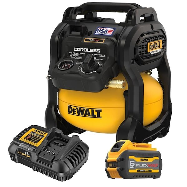 DeWalt DCC2520T1 Cordless Air Compressor Oil Free, 2.5 gal, Pancake, 0.4 hp, 1 scfm @ 90 psi, 20V DC, 22 A