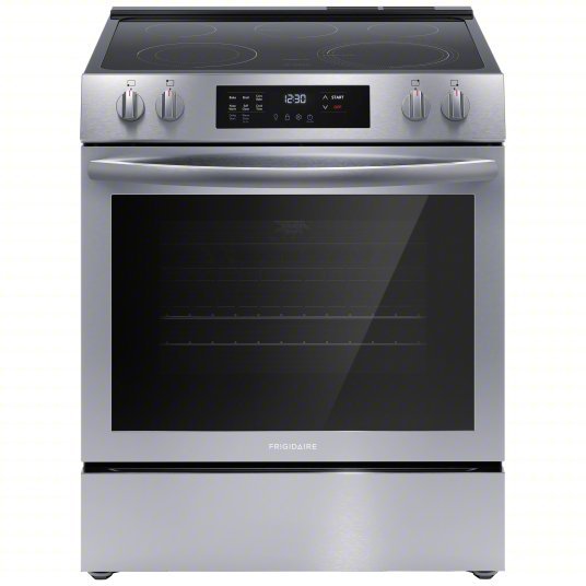 Frigidaire FCFE3083AS Electric Range Stainless Steel, Electric, 5 Burners, ADA Compliant, Self Cleaning