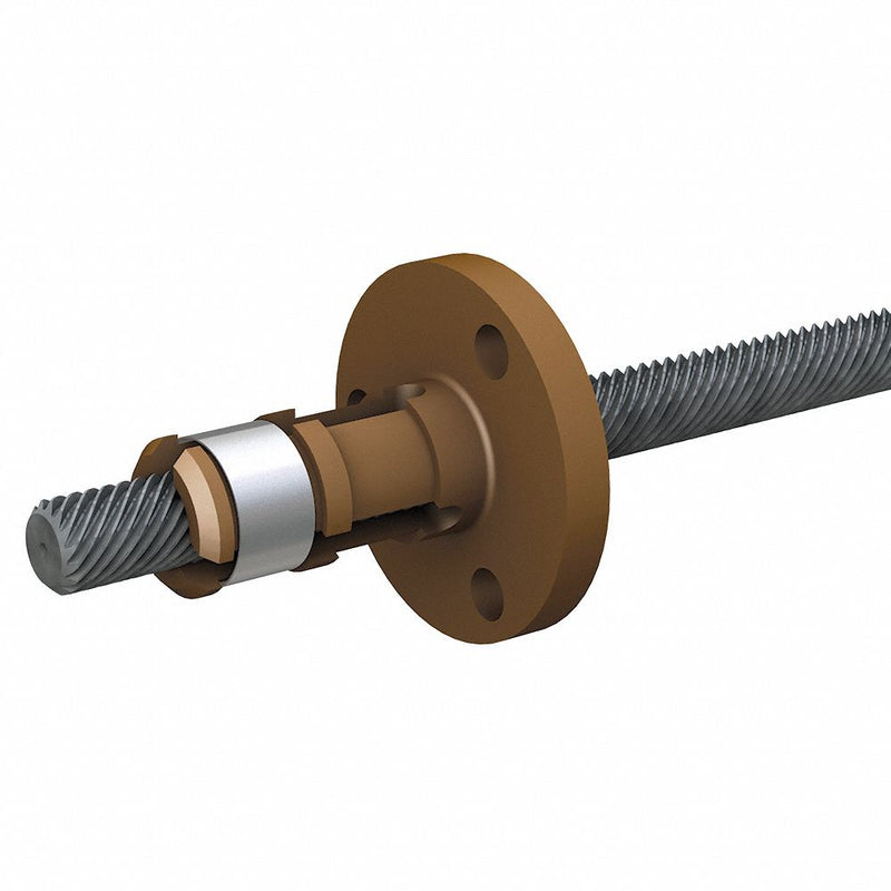 PBC Linear LSR1201T-0254-RCF-NNN-NNN-N Precision Lead Screw, 12 mm Screw Dia, 1 mm Lead, 254 mm Lg, Anti-Backlash Nut