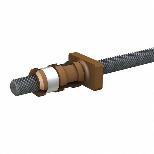 PBC Linear LSR0604T-0254-VCF-NNN-NNN-N Precision Lead Screw, 6 mm Screw Dia, 4 mm Lead, 254 mm Lg, Anti-Backlash Nut