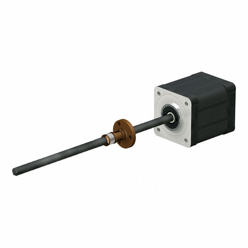 PBC Linear LSR0601T-0100-RCF-080-NNN-N Motorized Lead Screw Assembly, NEMA 8 Stepper Motor, 6 mm Screw Dia, 1 mm Lead, 100 mm Lg