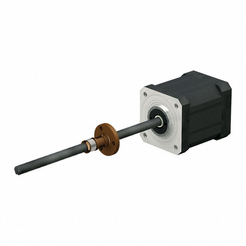 PBC Linear LSR1205T-0400-RCF-171-NNN-N Motorized Lead Screw Assembly, NEMA 17 Stepper Motor, 12 mm Screw Dia, 5 mm Lead, 400 mm Lg