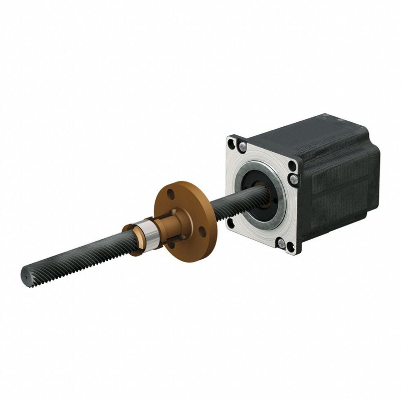 PBC Linear LSR1605T-0400-RCF-232-NNN-N Motorized Lead Screw Assembly, NEMA 23 Stepper Motor, 16 mm Screw Dia, 5 mm Lead, 400 mm Lg