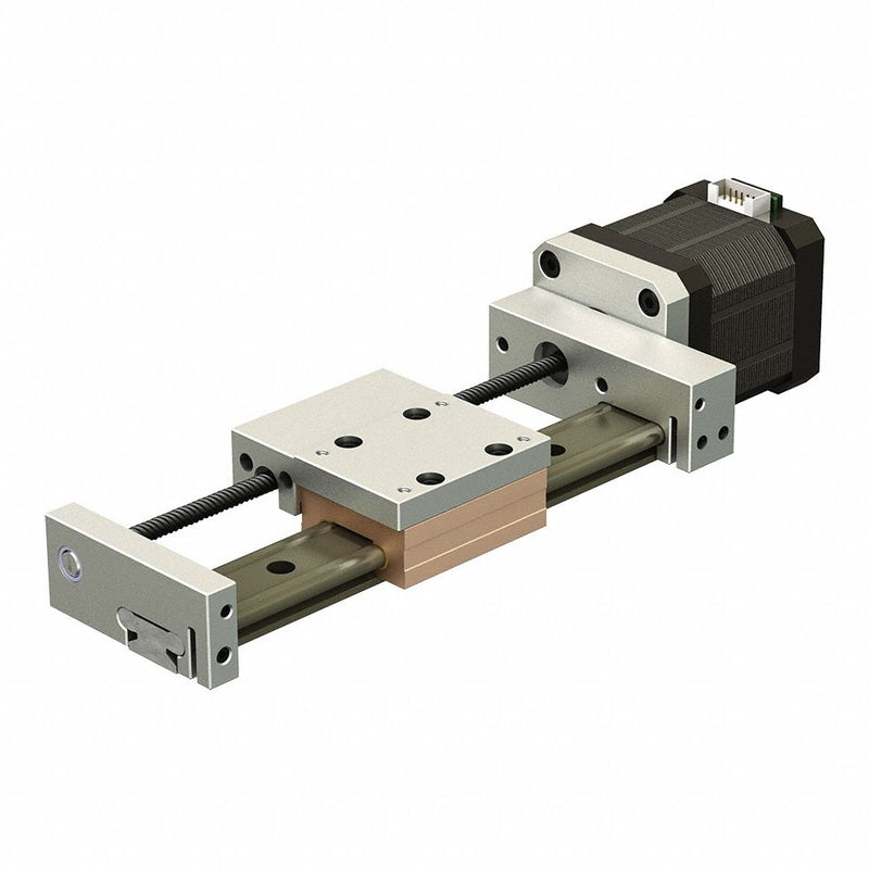 PBC Linear CSMR15D-000-0200-3A1-AGXR2-0 Compact Linear Actuator, 6 mm Lead Screw, 6 mm Lead, 200 mm Rail, Plain Bearing, Stepper Motor