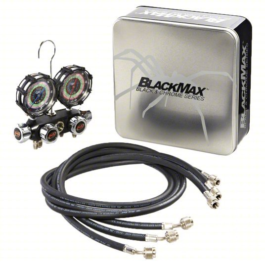 Blackmax MV4H4P5Z Manifold Gauge Set 4 Valves, 3 Hoses, Series BlackMax, 3 1/8 in Gauge