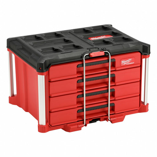 Milwaukee 48-22-8444 Tool Box, Polypropylene, Black/Red, 22 3/16 in W x 14 5/16 in H x 16 5/16 in D