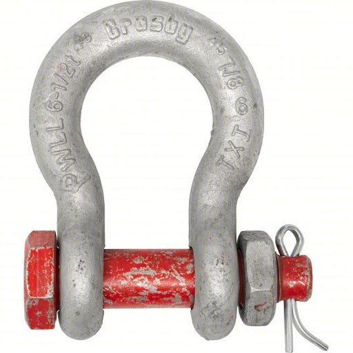 Crosby 1019515 Anchor Shackle, 9,500 lb Working Load Limit, Carbon Steel, Silver