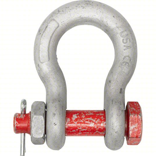 Crosby 1019472 Bolt Type Anchor Shackle, 4,000 lb Working Load Limit, 3/4 in Wd Between Eyes