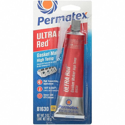 Permatex 81630 Gasket Maker Ultra Red® RTV, 3 oz, Tube, Red, High - Temp Resistant - Redwood.RW806P80