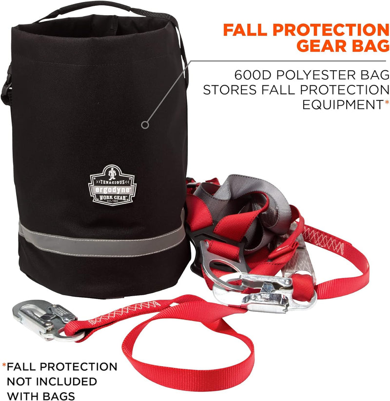 Ergodyne GB5130 Fall Protection Gear Bag 10 in Overall Wd, 15 in Overall Ht, Black