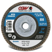 CGW 42335 Flap Disc 5/8-11 Hole, 80 Grit, Zirconia Alumina, Type 29