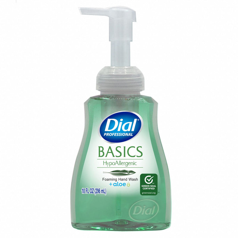 Dial 35432 Professional Basics Foam Hand Soap, 10 oz Pump Bottle, Floral, Hypoallergenic Aloe Formula, Light Green, 8 PK