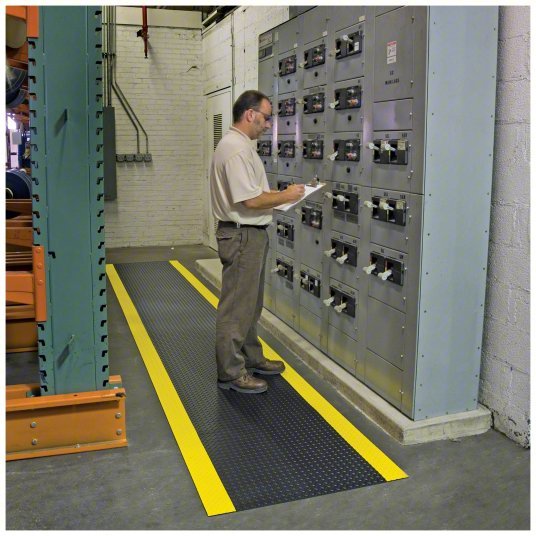 Notrax 831C0036BY-75 Switchboard Mat Type II Class 2, Diamond Plate, 3 ft x 75 ft, 1/4 in Thick, 17,000 V Max Volt, 831