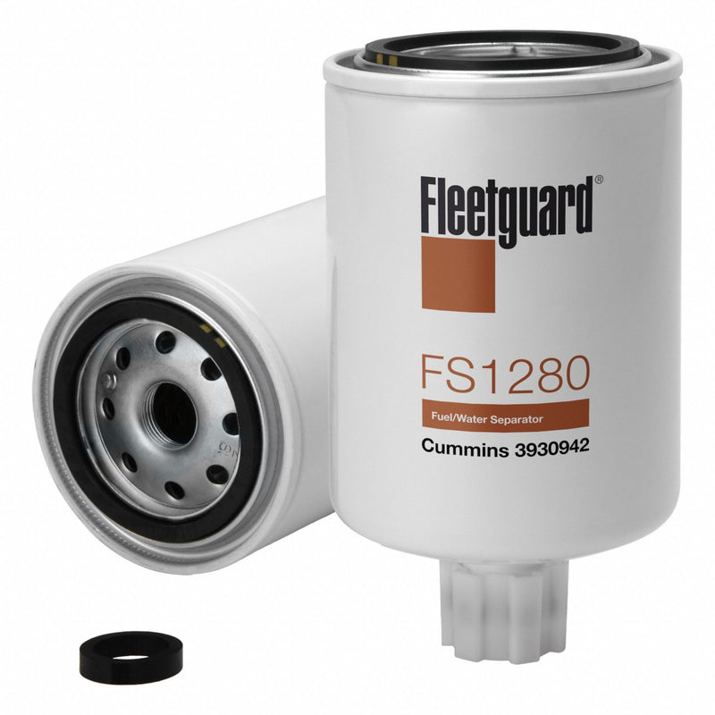 Fleetguard FS1280 Automotive Fuel Filter, Spin-On, 16 13/16 in Overall Lg, 3 11/16 in Outside Dia, Diesel