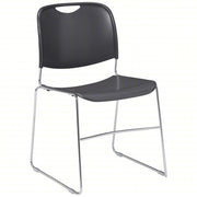 National 8502 Stacking Chair, Polypropylene Seat, No Arm, Gray, PK4