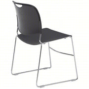 National 8502 Stacking Chair, Polypropylene Seat, No Arm, Gray, PK4