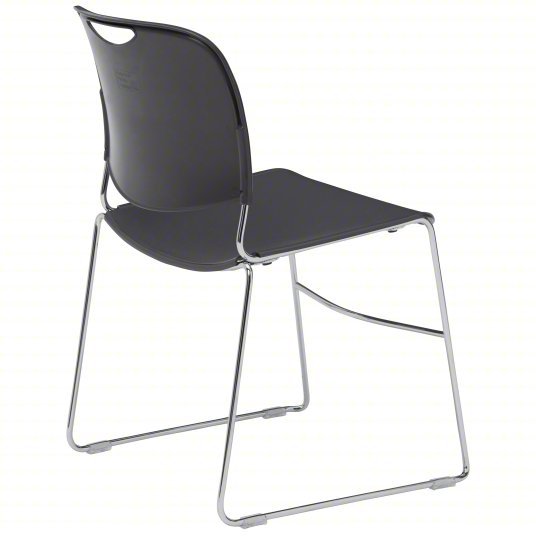 National 8502 Stacking Chair, Polypropylene Seat, No Arm, Gray, PK4