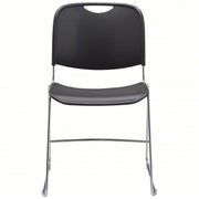 National 8502 Stacking Chair, Polypropylene Seat, No Arm, Gray, PK4