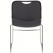 National 8502 Stacking Chair, Polypropylene Seat, No Arm, Gray, PK4