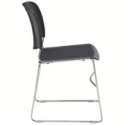 National 8502 Stacking Chair, Polypropylene Seat, No Arm, Gray, PK4