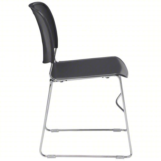 National 8502 Stacking Chair, Polypropylene Seat, No Arm, Gray, PK4