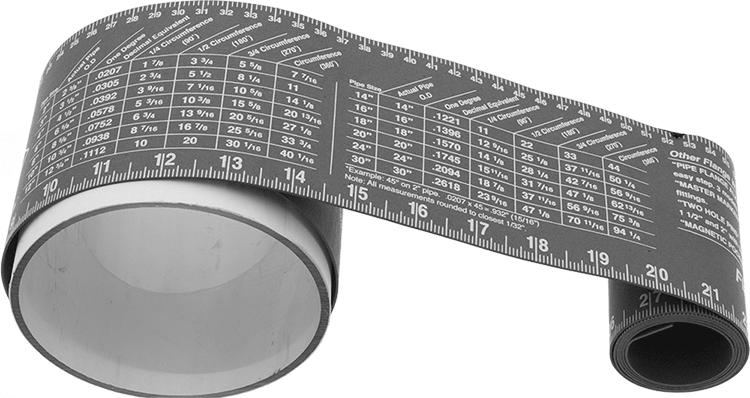 McMaster 8991A75 Pipe Size Chart/Ruler for 6"-30" and 2 mm-77 cm Pipe OD