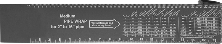 McMaster 8991A75 Pipe Size Chart/Ruler for 6"-30" and 2 mm-77 cm Pipe OD