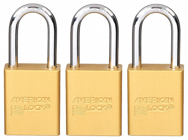 American Lock A1106KAS3YLW Yellow Lockout Padlock 3 PK