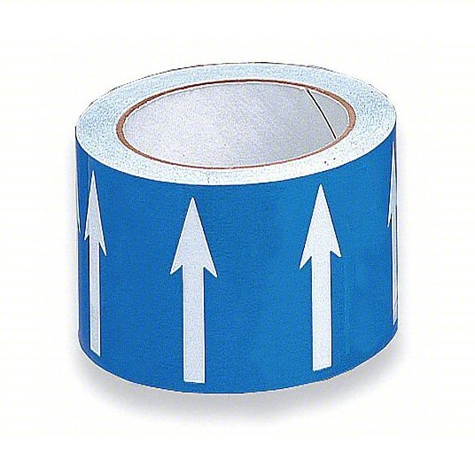Harris DA-3WB Arrow Tape Blue, White, 4 in Wd, 54 ft Roll Lg